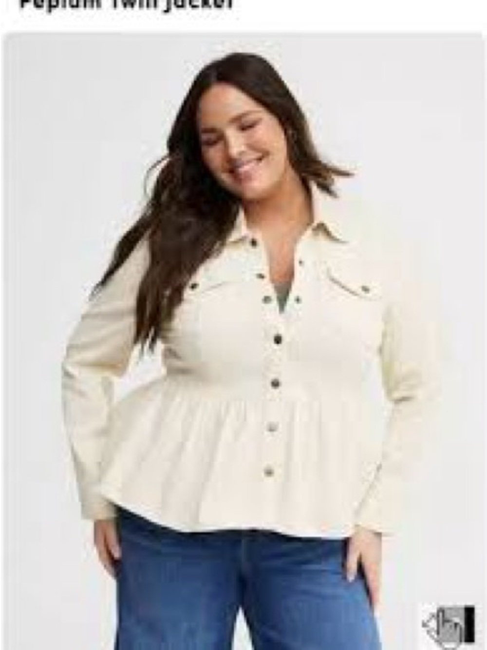 NWT Torrid Peplum Button-Front Women’s Jacket in Cream